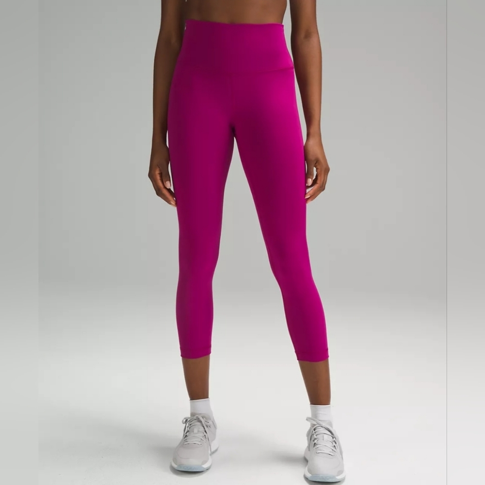 Lululemon Wunder Train High Rise Crop 23" in Magenta Purple